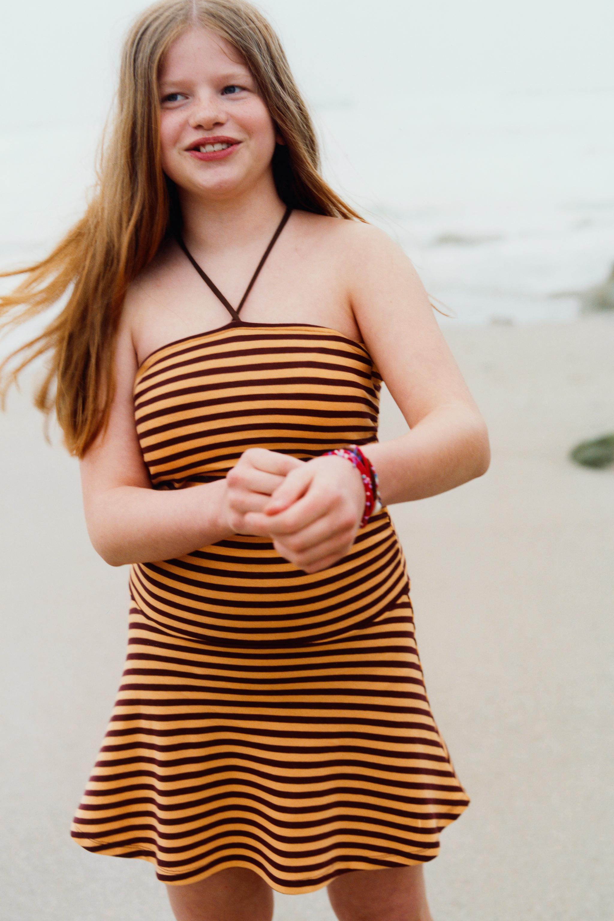 STRIPED HALTER DRESS